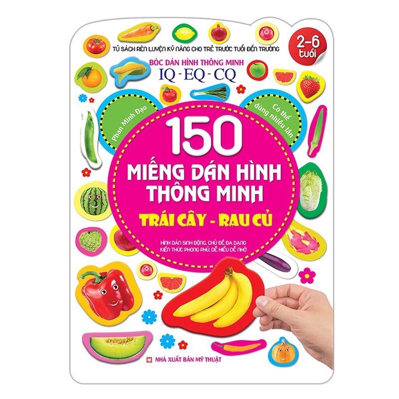 [MÃ giảm 40K]Sách - Bóc dán hình thông minh IQ-EQ-CQ 150 miếng dán hình thông minh - Trái cây-Rau củ