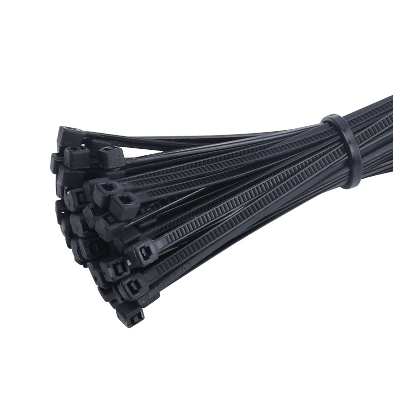 100 Cái / túi Dây buộc nylon đen 3x150mm tự khóa, dây cáp zip, tổ chức dây cáp trắng đen
