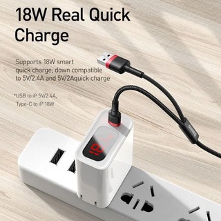Cáp sạc nhanh USB/TypeC sang LaiNing Baseus CATKLF-ELG1 Cafule dài 1.2m hỗ trợ PD 18W max 2.4A