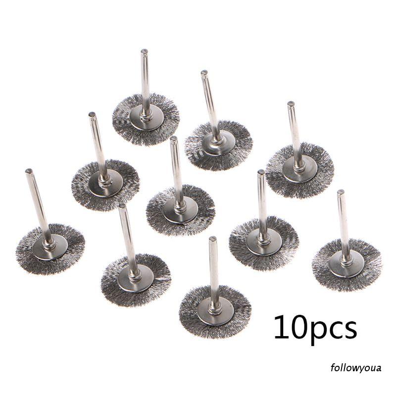 10pcs 22mm Platinum Blade Stainless Steel Wire Wheel Brush  Rotary Tool fo