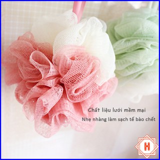 Bông tắm tròn cao cấp 2 màu pastel xinh xắn, lưới mềm mại { H }