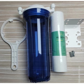 Com bo bộ lọc thô 10 inch ra rây 10 (cốc trong+bát ren 13và 2 cút 13/10, tay vặn, giá đơn, nesca, vít ), bộ lọc thô