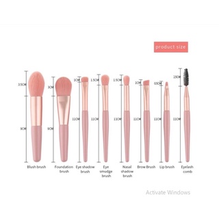 Set 8 cọ trang điểm màu pastel sợi lông mềm chất lượng cao