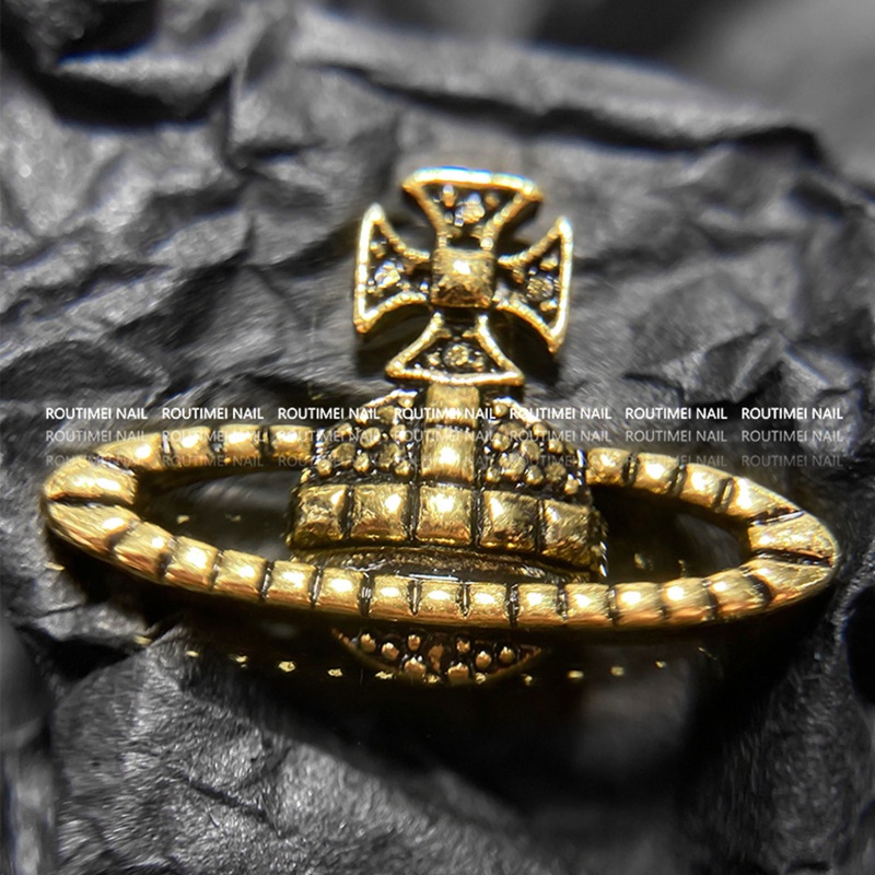 ⚝⚝Richh Set 10 Phụ Kiện Trang Trí Móng Tay Nghệ Thuật Hình Thánh Giá Phong Cách Gothic Charms