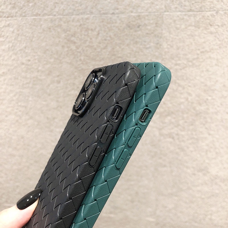 Ốp Điện Thoại Silicon Mềm Vân Đan Lưới Thoáng Khí Màu Trơn Cho iPhone 13 11 12 Pro Max
