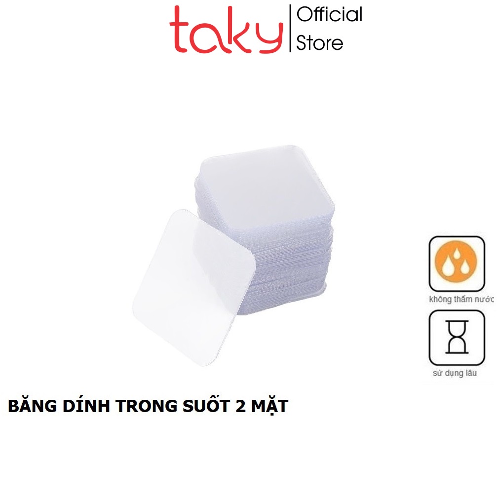 3 Miếng Băng Dính 3M Vuông, Taky, Siêu Dính 2 Mặt Trong Suốt, Tiện Dụng- Đa Năng, Loại Vuông 6x6cm – 6000set3