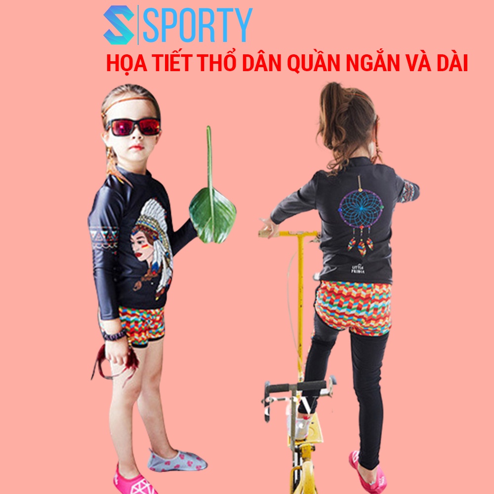 Đồ bơi trẻ em dài tay cho bé gái mẫu thổ dân độc lạ SPORTY SW344