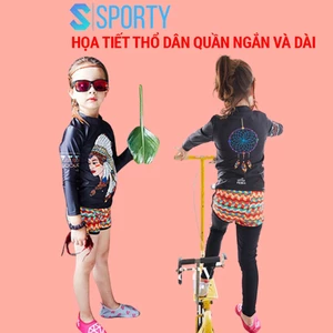 Đồ bơi trẻ em dài tay cho bé gái mẫu thổ dân độc lạ SPORTY SW344