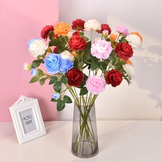 Hoa Giả - Combo 5 cành Hoa Hồng Lụa Lucas 65cm trang trí nhà cửa, studio đẹp, bền, sang trọng