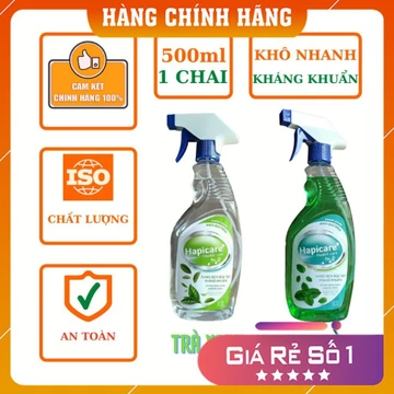 Nước xịt khuẩn 💕𝑭𝒓𝒆𝒆𝒔𝒉𝒊𝒑💕 Chai xịt khử khuẩn y tế HapiCare - Rửa tay sát khuẩn 500ml