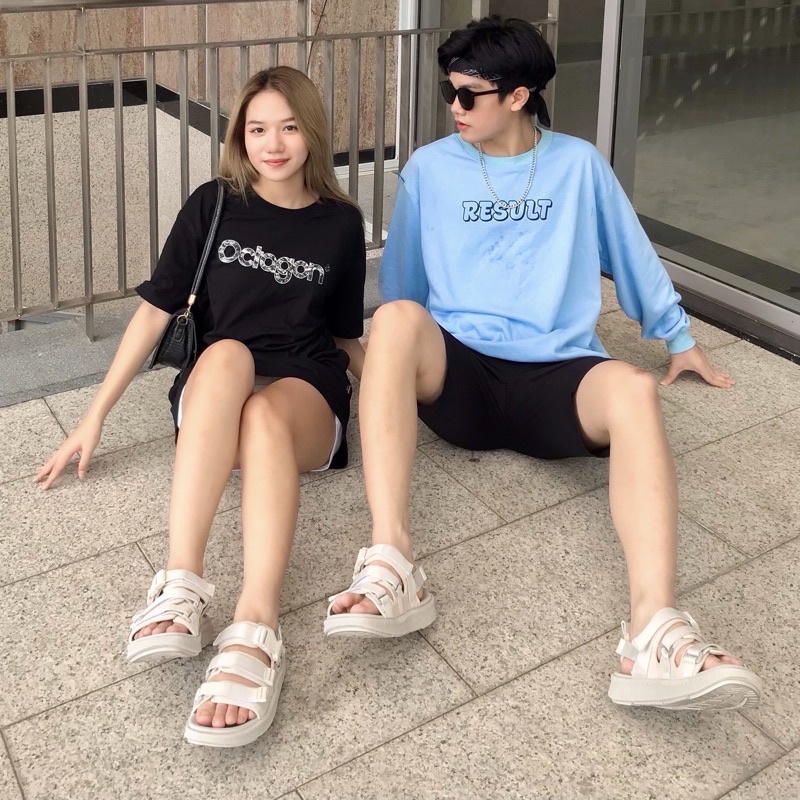 Ảnh Dép Sandal Nam Nữ Genki Màu Kem Quai Chéo Thể Thao Chính Hãng Cao Cấp Streetstyle YK279 1