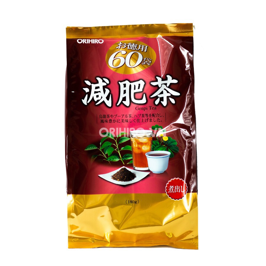 Trà giảm mỡ bụng genpi tea orihiro Nội Địa Nhật trà giảm mỡ máu mỡ thừa