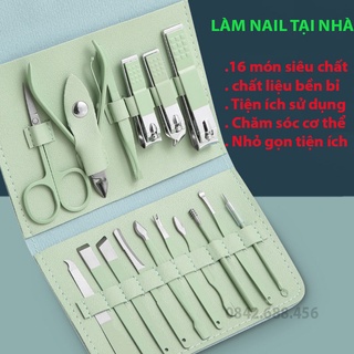 Bộ Bấm Móng Tay 16 Món Dụng Cụ Làm Đẹp Bộ Cắt Móng Tay, Làm Nail, Nặn Mụn Cao Cấp - Chăm Sóc Móng Chuyên Nghiệp