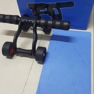 Con lăn tập cơ bụng 4 bánh cỡ lớn tặng kèm thảm lót