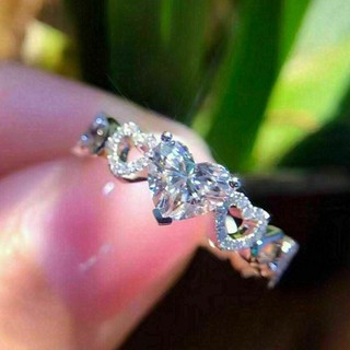 S925 Bạc Trái Tim Tình Yêu zircon Nhẫn Nữ Tươi Đẹp Và Đa Năng Thời Trang Món Quà Trang Sức Bán Buôn
