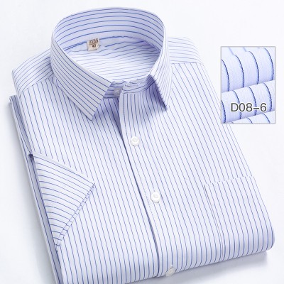 Plus Kích Thước Tay Ngắn Áo Sơ Mi Nam Slim Fit Công Sở Top Casual D82
