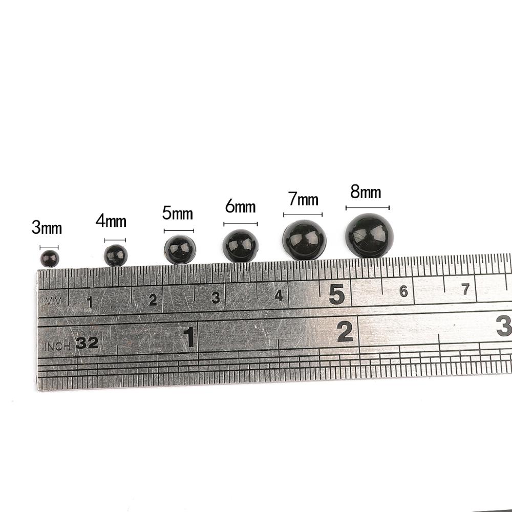 100-500 Cái Mắt An Toàn Acrylic Đen 3-8mm | 6 Kích Cỡ Tùy Chọn Cho Gấu Búp Bê Động Vật Con Rối DIY Thủ Công Đồ Chơi Trẻ Em Phụ Kiện