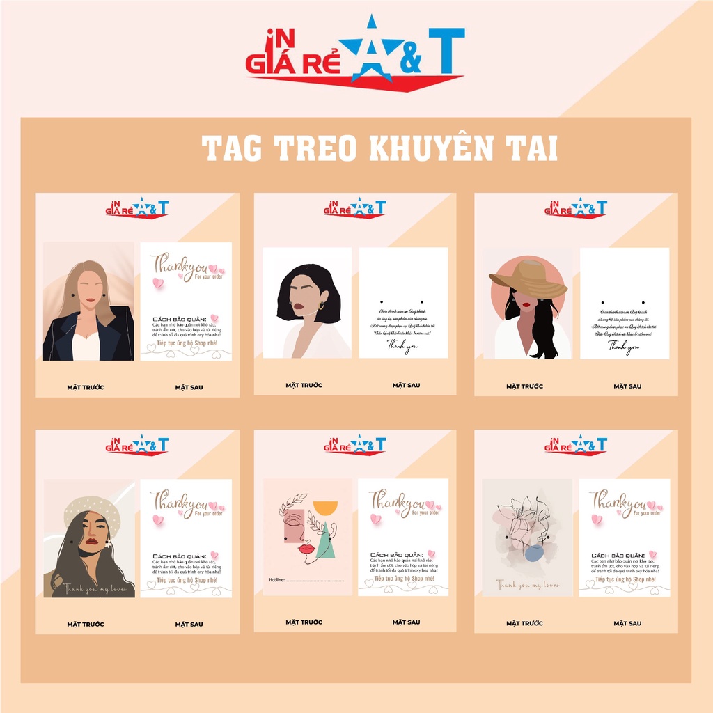 TAG BÔNG TAI ĐẸP 100 CÁI(HÀNG CÓ SẴN)