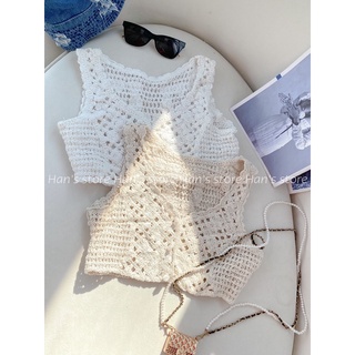 [HAN’S STORE ]Áo SN crop len Đan thủ công ( ẢNH THẬT)