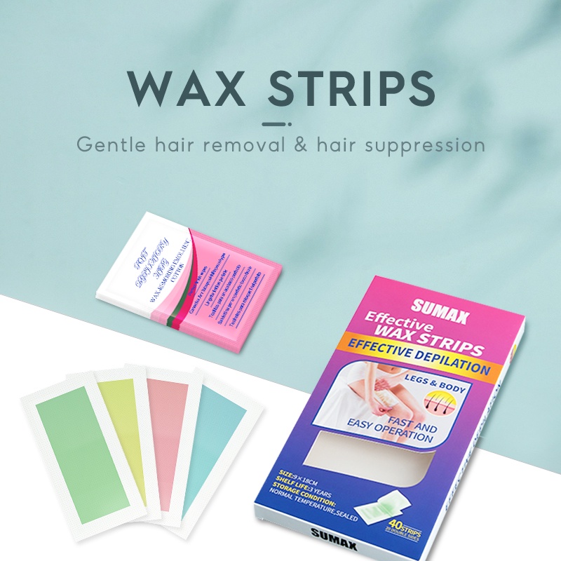 Ảnh SUMAX Sáp tẩy lông body Thành phần dưỡng ẩm, thích hợp để tẩy lông chân/tay/bikini, da nhạy cảm và lông cứng 40pcs 4