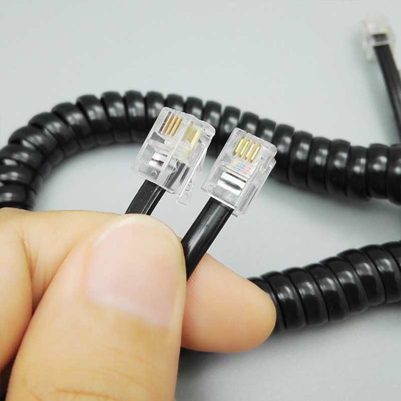 Moon 6FT 4 lõi Dây cuộn Điện thoại cầm tay Cáp kết nối điện thoại RJ9 1 85m