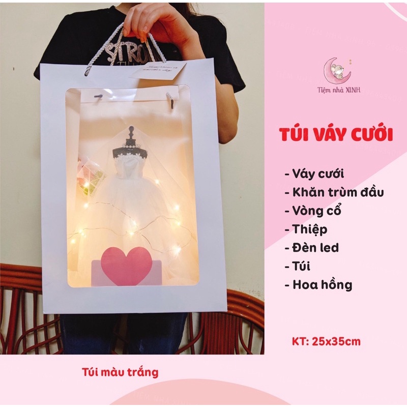 Mô hình hộp quà váy cưới mini vest chú rể [Video tự quay] Hàng sẵn - tự ...