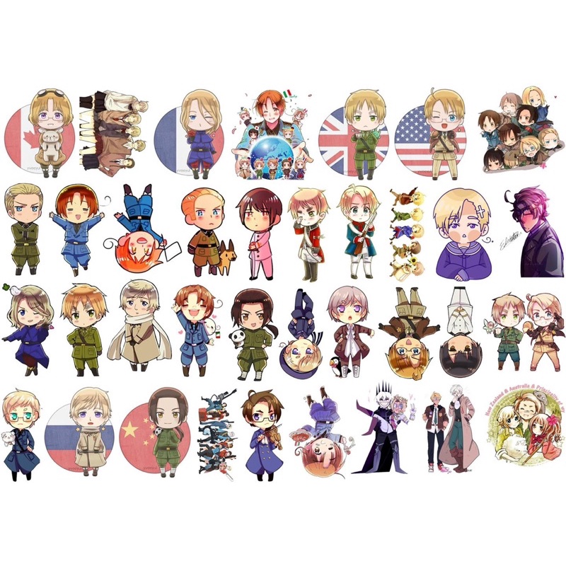 Ảnh Sticker dán Hetalia Axis 30-100 cái ép lụa khác nhau / Hình dán ...