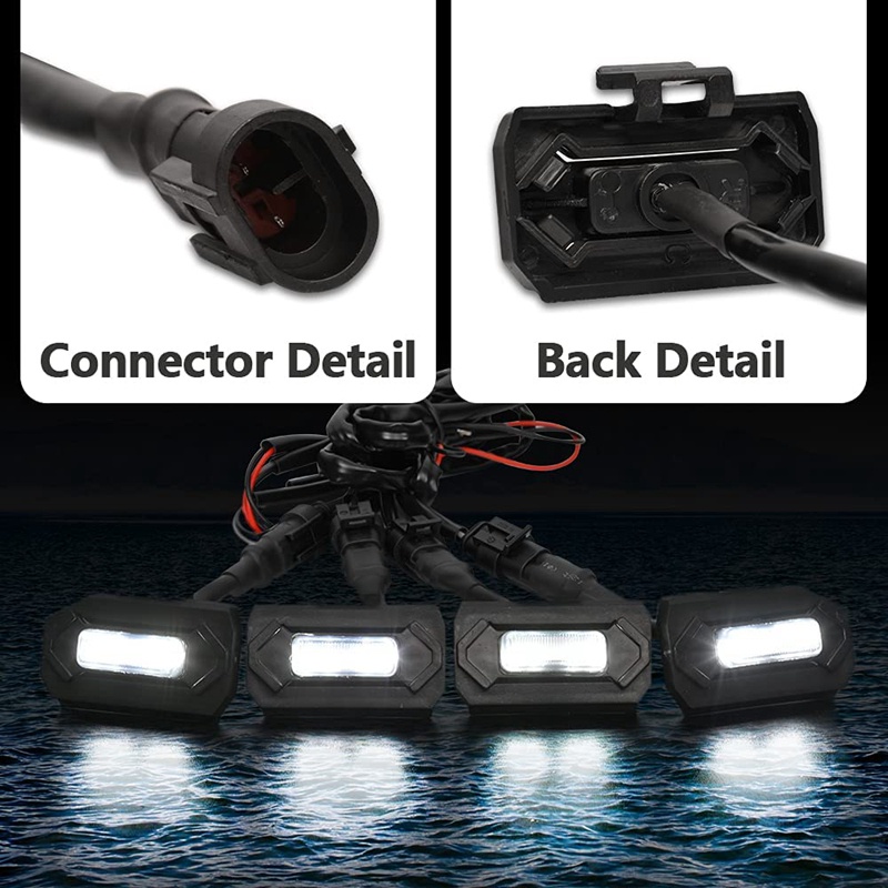 Set 4 Đèn LED Ánh Sáng Trắng Gắn Phía Trước Xe Toyota Tacoma Raptor TRD Off Road Sport 2020 2021