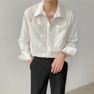 Áo Sơ Mi Nam Dài Tay Hàn Quốc Ánh Sáng Mùa Xuân Trưởng Thành Phong Cách Hàn Quốc Áo Sơ Mi Màu Trơn Hợp Thời Trang Nam Đẹp Trai Inch Áo Sơ Mi Chất Lượng Cao
