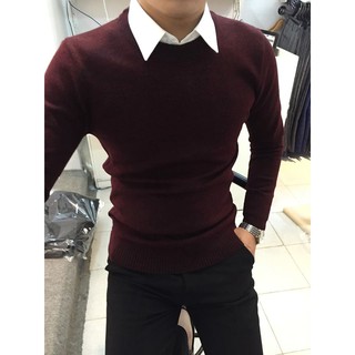 Áo len nam cổ tròn ABABA Dáng ôm body len Visco mịn mát giữ nhiệt tốt Nhiều màu TRONM9