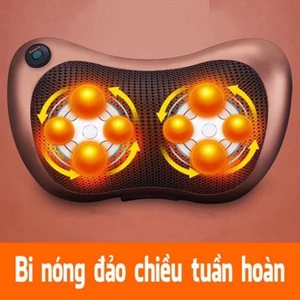 Gối Massage Cổ Vai Gáy Hồng Ngoại 8 Bi Xoay 2 Chiều Công Nghệ Nhật Bản, Máy Massage Cổ Vai Gáy