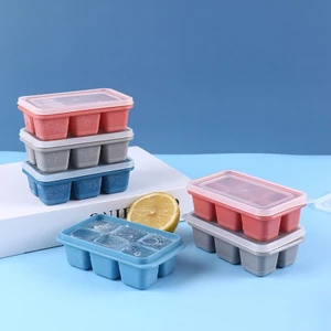 Set 2 Khay làm đá mini 6 ngăn silicon có nắp đậy tiện dụng