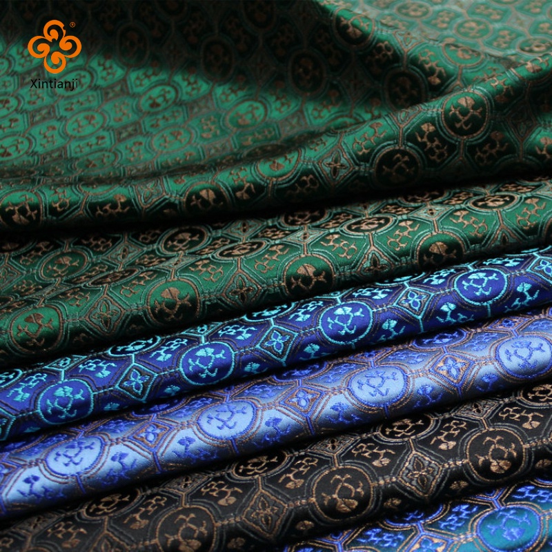 1 Mét Phong Cách Trung Quốc Jacquard Dệt Thổ Cẩm Vải Lụa Retro Sân Khấu Trang Trí Vải DIY Mông Cổ Áo TJ8758