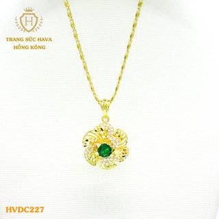 Dây Chuyền, Vòng Cổ Nữ Mặt Đính Đá, Titan Xi Mạ Vàng Non 24k Cao Cấp - Trang Sức Hava Hong Kong