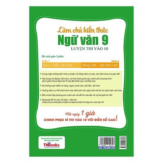 Sách -Làm Chủ Kiến Thức Ngữ Văn 9 Luyện Thi Vào 10 - Phần 2: Tập làm văn