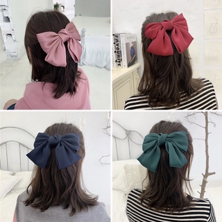 [Hàng thiết kế] Cột tóc kẹp tóc tiểu thư nơ to vải satin lụa handmade xinh xắn nhiều màu cho bạn nữ