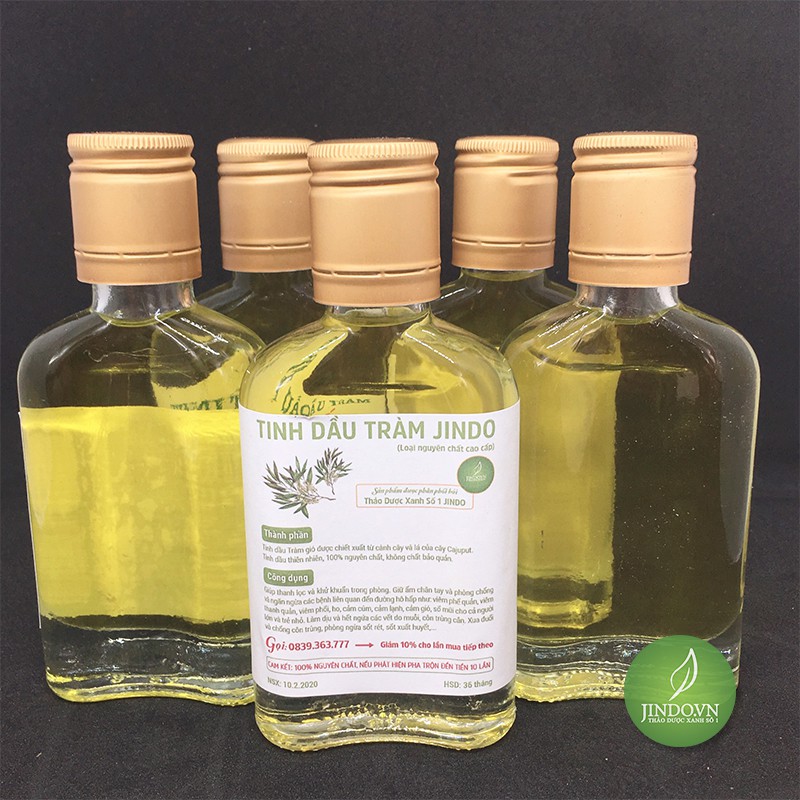 [Mã BMTTC60K giảm đến 60K đơn 50K] Tinh Dầu Tràm nguyên chất 100ml JINDO hỗ trợ giảm mệt mỏi xua đuổi côn trùng