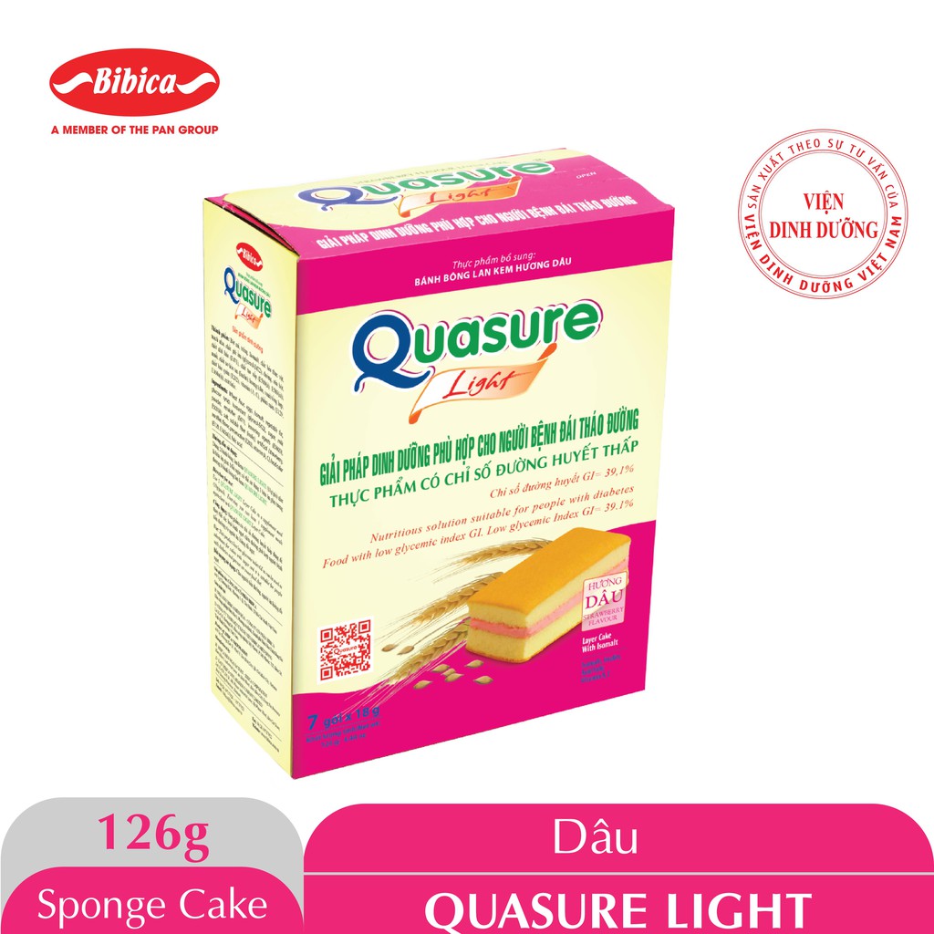 Ảnh Bánh Bông Lan Quasure Light Bibica 126g - Thực phẩm dành cho người ăn kiêng, tiểu đường 3