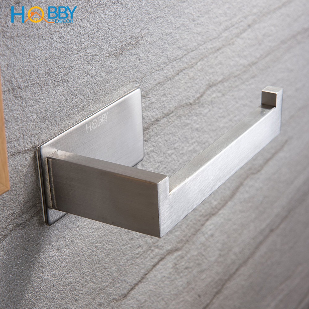 Kệ để cuộn giấy vệ sinh dán tường inox 304 Hobby Home Decor G12
