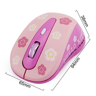 Chuột Quang Không Dây 2.4Ghz Hình Hello Kitty 800 / 1200 / 1600