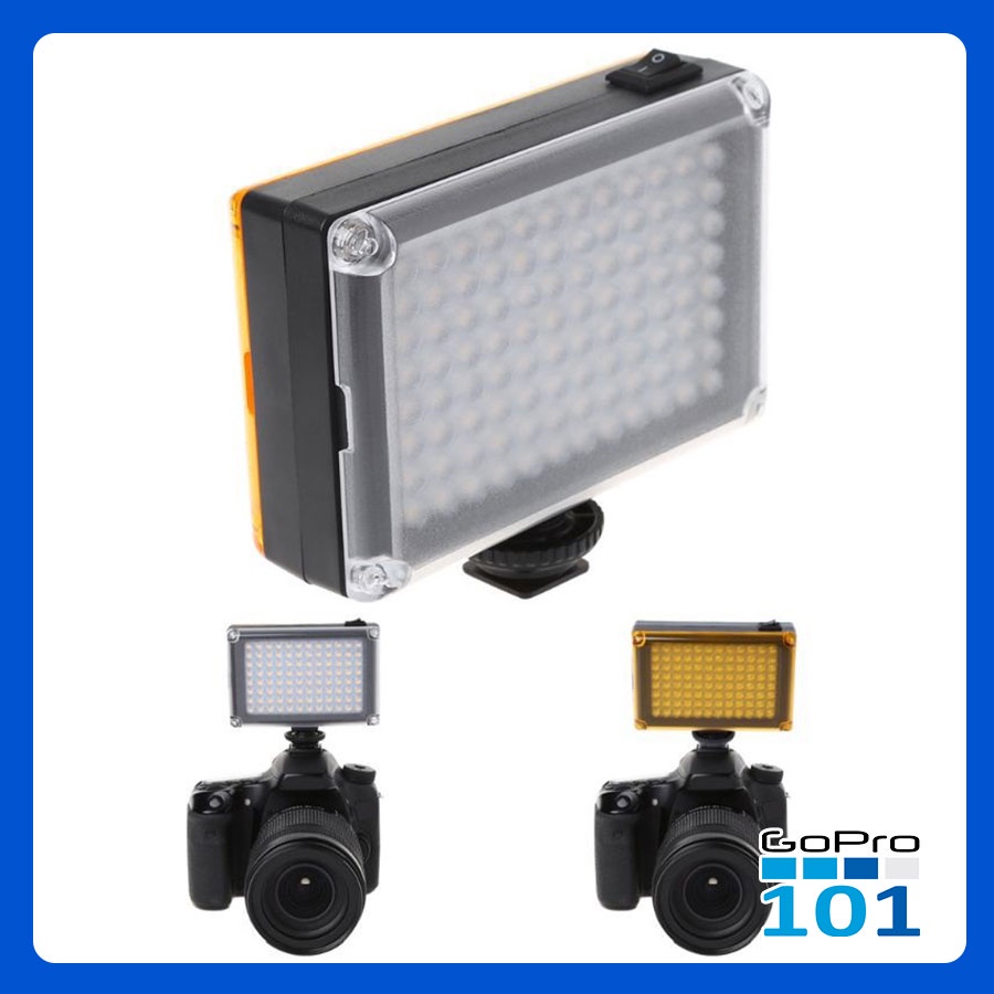 Đèn trợ sáng quay video camera, GoPro 96 LED 112 LED kèm 6 filter màu ...