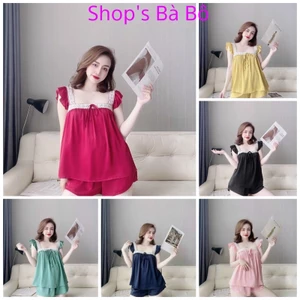 Bộ đùi mặc nhà nữ lụa satin thiết kế siêu đẹp, hàng chất lượng, hình thật 100%