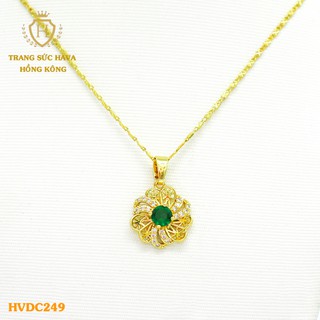 Dây Chuyền, Vòng Cổ Nữ Mặt Đính Đá, Titan Xi Mạ Vàng Non 24k Cao Cấp - Trang Sức Hava Hong Kong