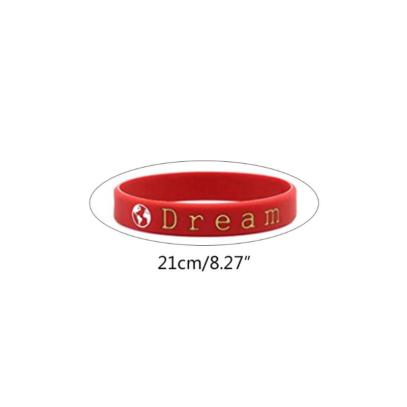 Dasbsug Vòng tay cao su silicon tạo động lực Vòng tay truyền cảm hứng Giấc mơ Dũng cảm Sức mạnh Tin tưởng niềm tin Vòng tay hy vọng