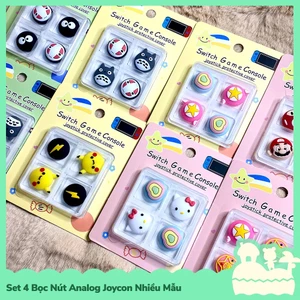 Oled/V1/V2/Lite Set 4 Nút Bọc Analog Joycon Nintendo Switch / Switch Lite Phong Cách Anime Manga Game