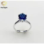 Nhẫn bạc 925 Huệ Ngân - 6 chấu trơn 7 li RR1579 — ảnh 1