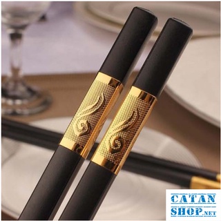 Bộ 10 Đôi Đũa Hợp Kim Mạ Vàng Hàn Quốc-GD557-DuaVang