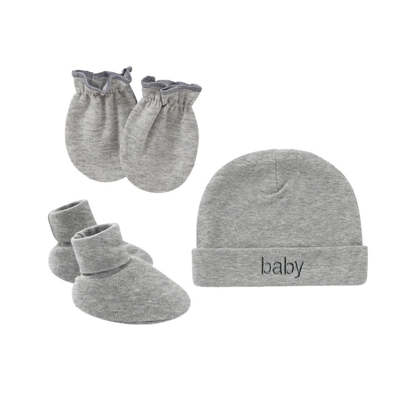 Dasbsug Bé Sơ Sinh Mũ Cotton Găng Tay Bao Chân Bộ Sơ Sinh Một Lớp Bộ Cho Bé Gái Bé Trai Sinh Giữ Ấm Cl