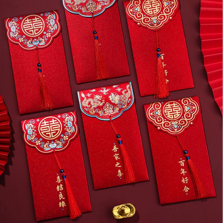 Bao Lì Xì Trao Duyên Lì Xì Báo Hỷ Năm Mới Có Tua Rua Đỏ Lì Xì 2026 Lì Xì Tết Đỏ Sang Trọng -PUPU HOUSE