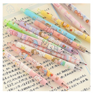 ✨ Combo 3 Bút Bi Bấm Mực Đen – Trơn Đều – In Hình Dễ Thương – Thỏ Hồng VPP ✨